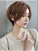 マロンベージュ/ボブ/前髪/レイヤー/小顔/髪質改善/縮毛矯正天神