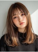 クラゲヘアー/小顔に見せるヘア/ココアベージュ/大口子安新子安