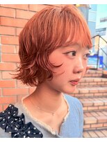 ダブ ダイカンヤマ(DaB DAIKANYAMA)&nbsp;オレンジショートボブパーマ