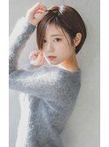 大人可愛い20代30代40代黒髪前下がりショートボブ丸みショート◎