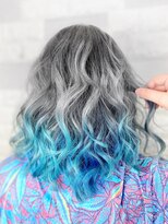 シェルティ フィエル(Shelltie Fiel)&nbsp;OCEANブルー＋プラチナシルバー★すそカラー