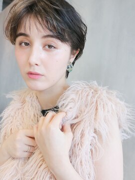 アイティー バイ アルバム 中野店(IT by ALBUM) ハイライトショート_オリーブカラーハイライトカラー_37248