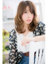 ヘアアンドビューティー ミック(Hair & Beauty miq) くせ毛風ゆるふわカール♪斜めバングハイライトカラーc1