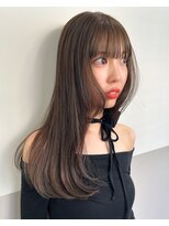 ジーナ 渋谷神南(Zina)&nbsp;透け感オリーブグレージュ◎ぷつっとlong