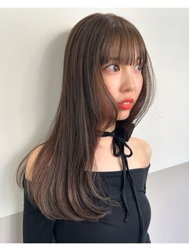 ジーナ 渋谷神南(Zina) 透け感オリーブグレージュ◎ぷつっとlong