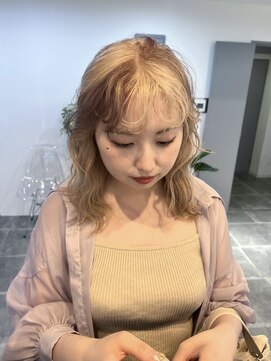 ペレ 栄店(PELE) 前髪/アンブレラカラー/こなれミディ/イメチェン/ウェーブパーマ