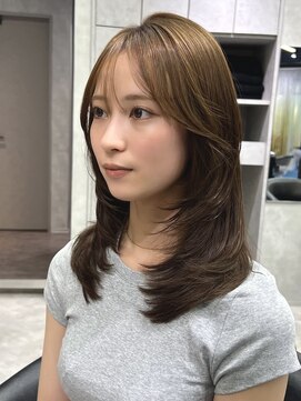 シティ(CITY) レイヤーカット　ワンカール　ベージュカラー