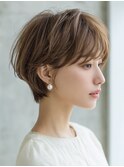 ☆ダークパープルナチュラルショートミルクブラウン髪質改善ボブ