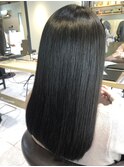 髪質改善×艶髪ストレート　黒髪ロングヘア
