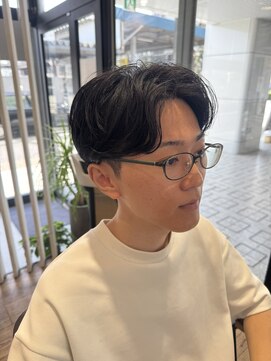 アメラボ 平針店(AmeLab) 【メンズセンターパート×柔らかニュアンスパーマ】山本凌也