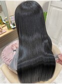 ブルーブラック/縮毛矯正履歴あり