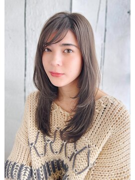 【町田】透明感アッシュセミロング×内巻きレイヤー