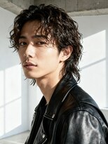 エイチ メンズ(H) センター分けニュアンスパーママレットヘアアップバングマンバン
