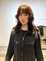 ヘアーアイストゥーレ(HAIR ICI TRE)&nbsp;オレンジブラウン春カラーロングパーマシャギーレイヤー