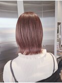 ブリーチなしカラー◎ストレートボブ/切りっぱなし/艶髪20代