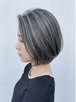 モッズヘア 足利(mod'hair) 40代50代60代ひし形ショート白髪ぼかしハイライト春カラー
