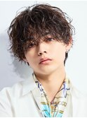 シャドウパーマミディアムラウンドマッシュ