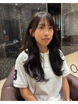 グレースバイハピネス(grace by happiness)&nbsp;ミルクブラウン韓国風ロングレイヤー×シースルーバング7.26