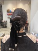 カチモリアレンジタイトヘアセット結婚式ヘア×小野ふゆり