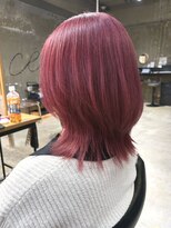 シード 成増 下赤塚店(ced.)&nbsp;ブリーチダブルカラー赤髪×レイヤーボブ