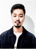 七三ツイストパーマオールバックコンマヘア