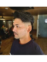 ワンワンオー バーバーショップ 長浜店(@110 BARBER SHOP) フェードカット×ウェーブパーマ