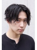 ツイストスパイラルパーマ センターパート  ツーブロック