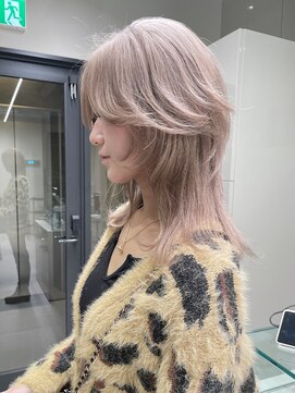 ソル 栄矢場町(SOL) ウルフカットレイヤーカットホワイトベージュベージュカラー