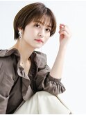 大人ショート 前髪あり丸みひし形 丸顔面長エラ張り絶壁20代30代