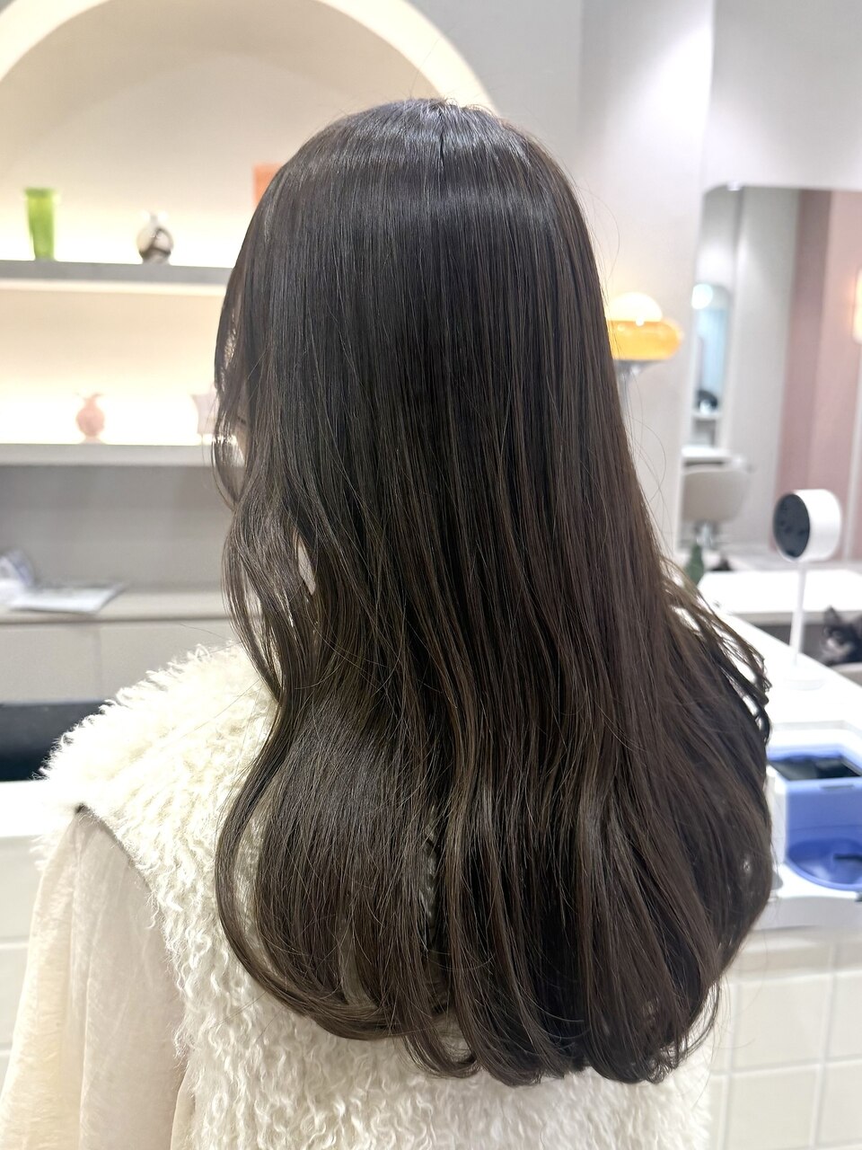 ピンクベージュ/ブリーチなし/ロング/表参道/女性美容師