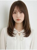 顔まわりカット/レイヤーカット/透明感/ミルクティーブラウン