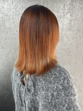[ブリーチ履歴をいかしたグラデーション風カラー/オレンジ]