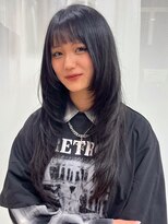 アイウィル(Ai WilL)&nbsp;ハッシュカット レイヤーカット ブルーグレー ロング 20代