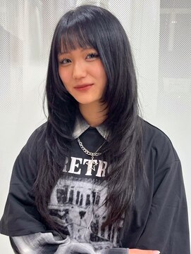 アイウィル(Ai WilL) ハッシュカット レイヤーカット ブルーグレー ロング 20代