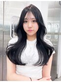 ロング顔周りレイヤー大人ガーリー似合わせカット_F1367