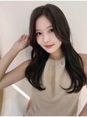 【MONA】韓国巻き/ナチュラルレイヤー/ダークブラウン【栄駅】