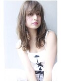 ゆるふわセミロング × ミルクティーグレージュ 【池袋】