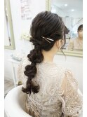 お団子編みおろし　ヘアセット