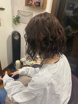 美容室 メザミー MESAMIES Nドットカラー大人可愛いボブ波ウェーブナチュラルブラウン