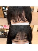 【前髪縮毛矯正で崩れないをキープ♪】　横浜　韓国風