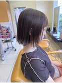大人可愛い20代30代40代切りっぱなしボブ　縮毛矯正