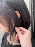 韓国顔まわりレイヤーカットグレージュオリーブベージュブラウン
