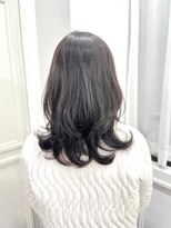 ヘッツ 仙台駅前店(HETTU)&nbsp;黒髪/グレーベージュ/レイヤーロング/前髪パーマ/仙台