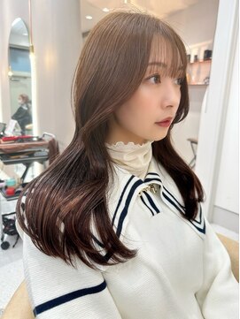 ロンドシェリ 仙台(Lond Cheri) レイヤーカット　美髪　エアリーロング　レッドブラウン　前髪