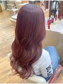透明感カラー/ピンクブラウン/セミロング