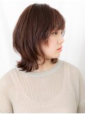 大人かわいいアースカラー外ハネくびれボブb古河20代30代40代