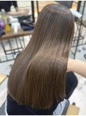 透明感カラー　酸性ストレート　髪質改善　ブラウン
