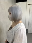 ホワイトシルバー/ハイトーンボブ/ホワイトカラー