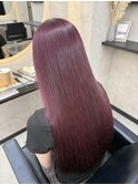 ハイライトカラーくびれヘアアプリコットオレンジ