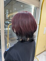 ヘアーアンドメイク ビス(HAIR&MAKE bis)&nbsp;くびれボブ/カシスピンク×ブラック/裾カラー【NOKA】